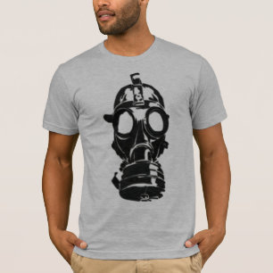 Gas Mask grey semi fitted mens tshirt