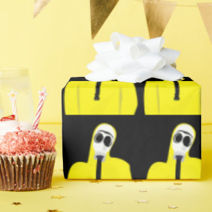 GAS MASK GUY BIRTHDAY WRAPPING PAPER