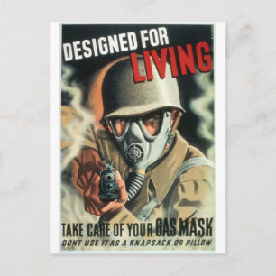 Gas Mask Postcard