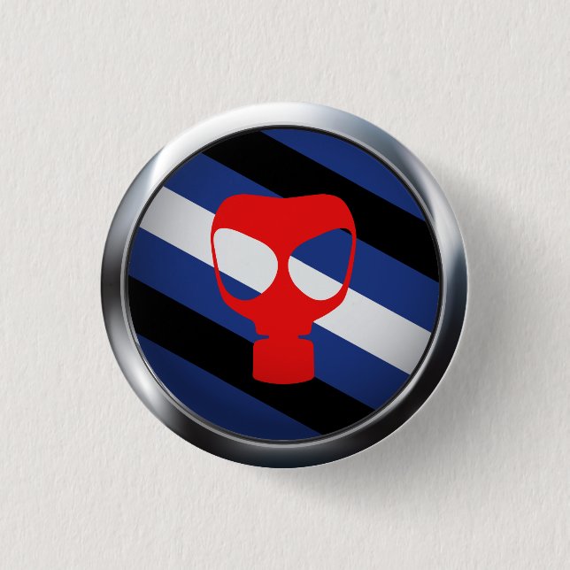 GAS MASK PRIDE MEDALLION 1 INCH ROUND BUTTON (Front)