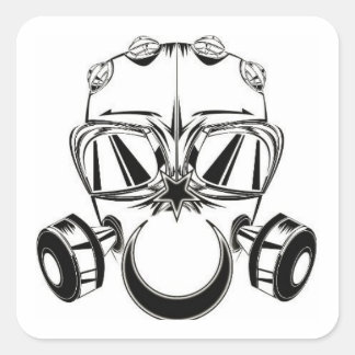 Gas Mask Resist Square Sticker