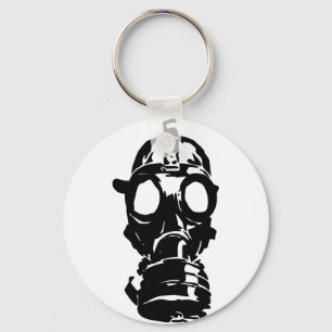 GAS MASK STENCIL KEYCHAIN