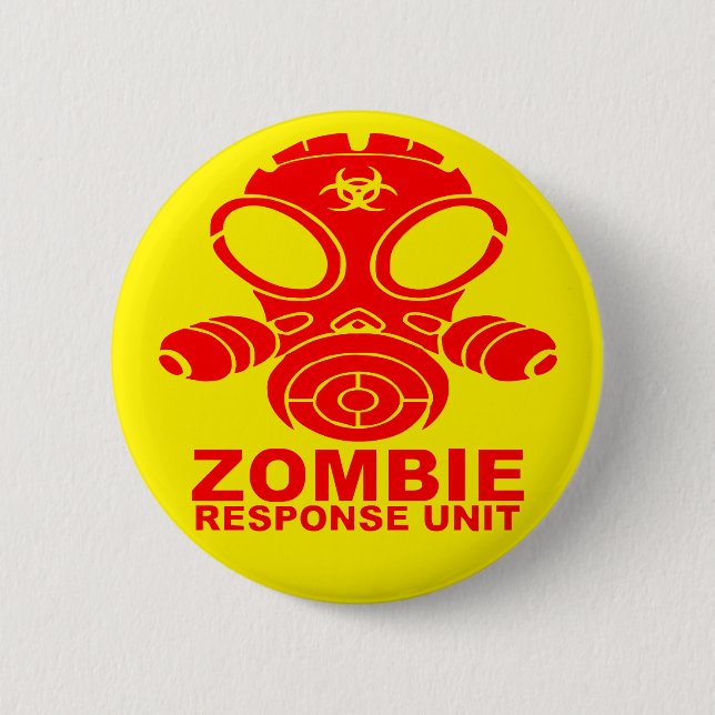 Gas Mask Zombie Response Team 2 # Inch Round Button (Front)