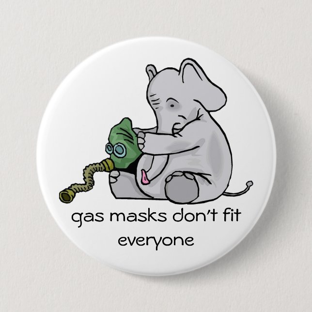 Gas Masks Elephant Button (Front)