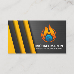 Gas Oil Refinery Logo   Energy Business Card