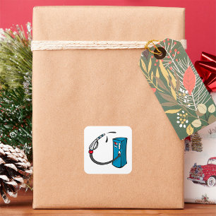 Gas Pump Square Sticker