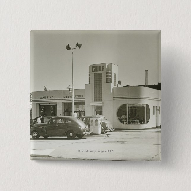 Gas Station 2 Inch Square Button (Front)