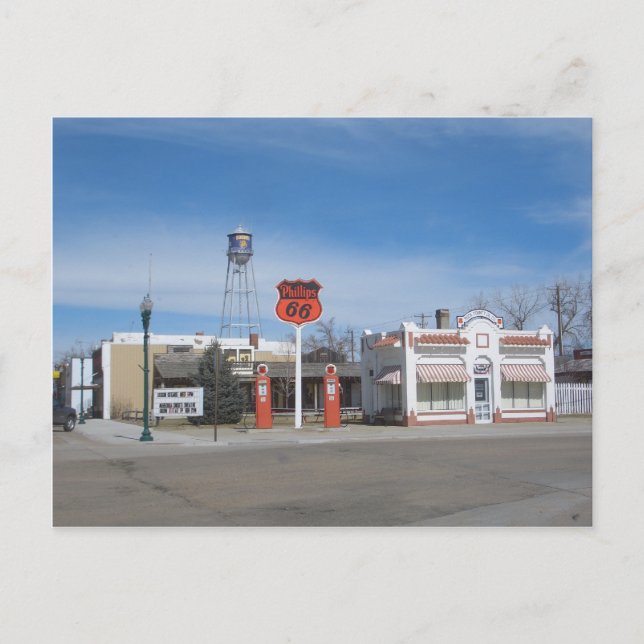 Gas Station Bassett, Nebraska, USA Postcard (Front)