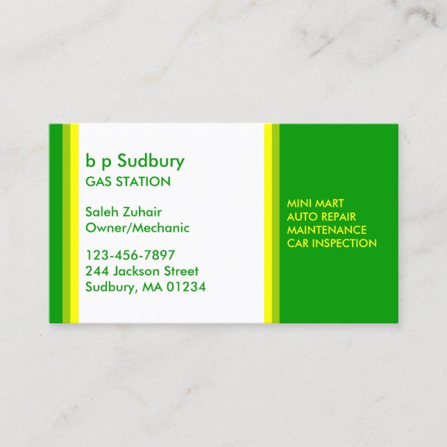 Gas Station Business Card (Front)
