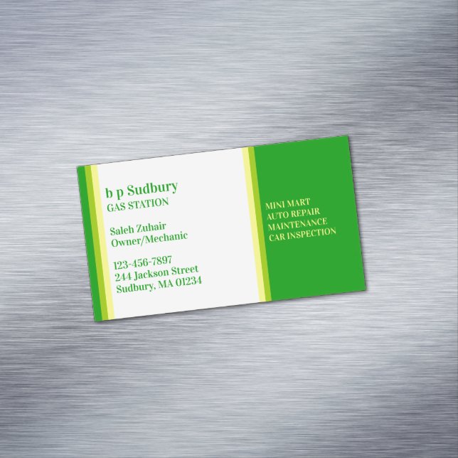 Gas Station Magnetic Business Card (In Situ)
