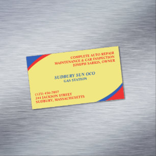 Gas Station Magnetic Business Card