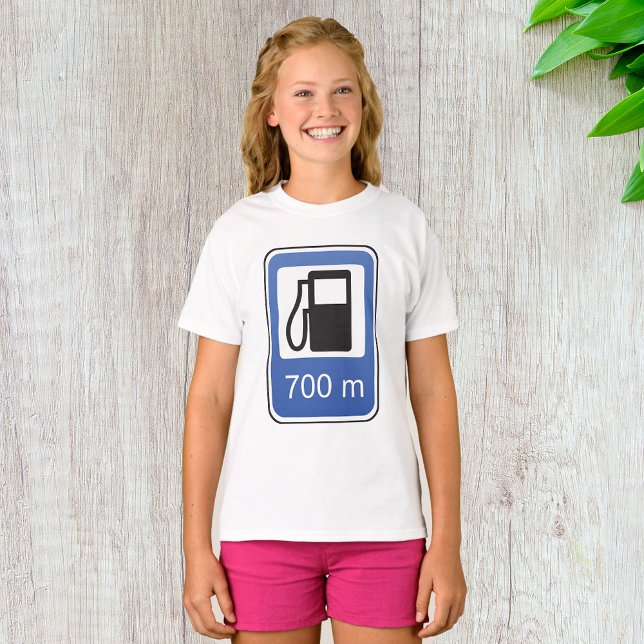 Gas Station Road Sign Girls T-Shirt (Creator Uploaded)