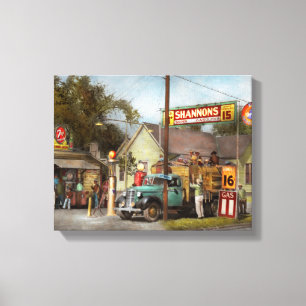 Gas Station - Shannon's super gasolines 1939 Canvas Print