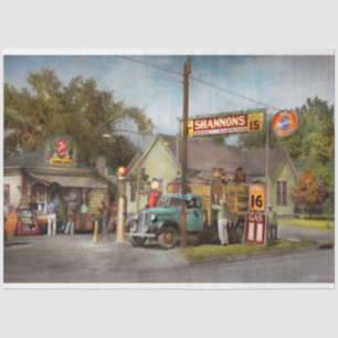 Gas Station - Shannon's super gasolines 1939 Tissue Paper