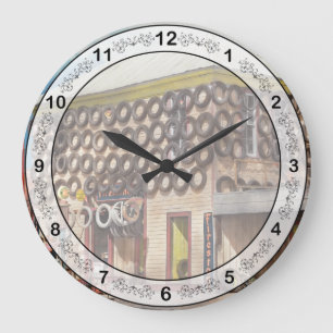 Gas Station - You'll never get tired here 1940 Large Clock