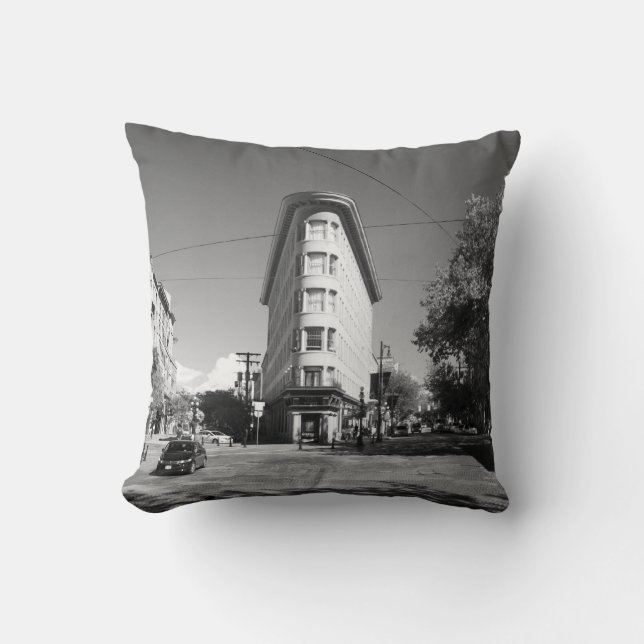 Gas Town Vancouver Throw Pillow (Front)