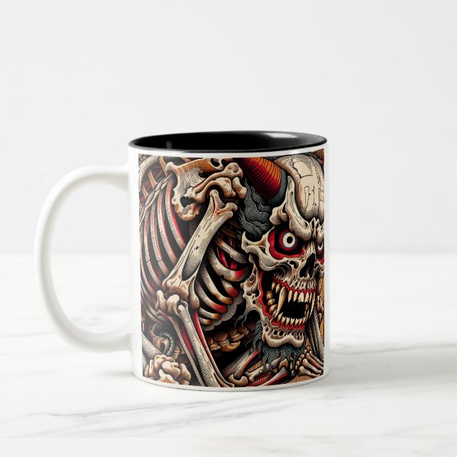 Gashadokuro & Bakeneko - Mythical Beasts Edition Two-Tone Coffee Mug (Left)