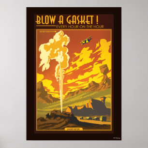 Gasket Geyser Illustration Poster