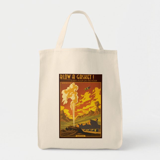 Gasket Geyser Illustration Tote Bag (Front)