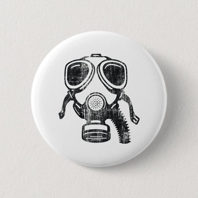 gasmask 2 inch round button (Front)
