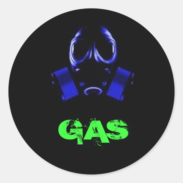 gasmask, GAS Classic Round Sticker (Front)
