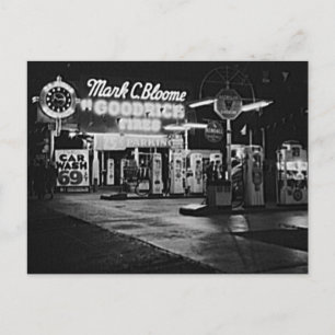 Gasoline Station Hollywood California Vintage 1942 Postcard