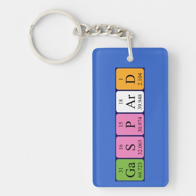 Gaspard periodic table name keyring (Front)