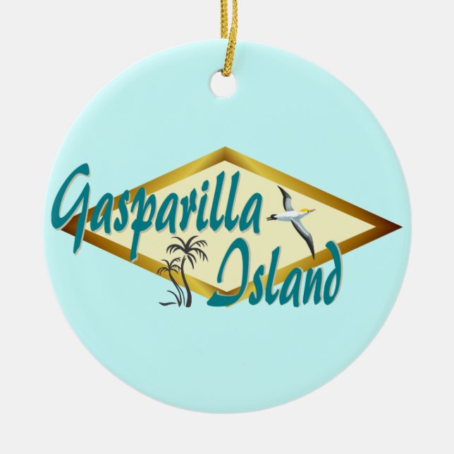 Gasparilla Island Florida beach design Ceramic Ornament (Front)