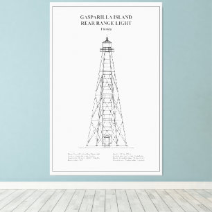 Gasparilla Island Rear Range Light - Florida - BD Canvas Print