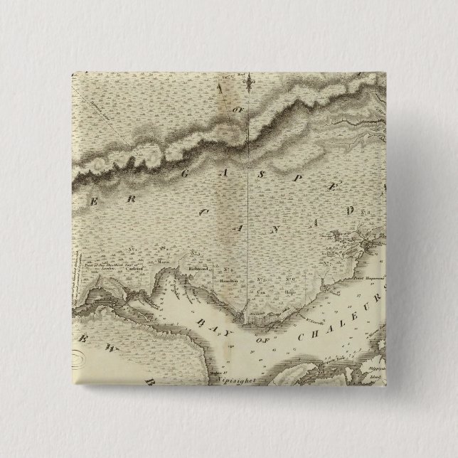 Gaspe Peninsula 2 Inch Square Button (Front)