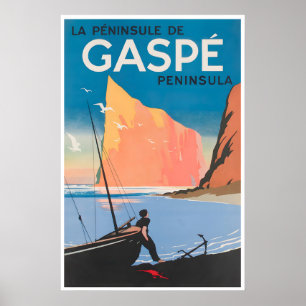 Gaspé Peninsula Art Quebec Travel Poster Canada