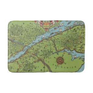Gaspe Peninsula, Canada Map Bath Mat