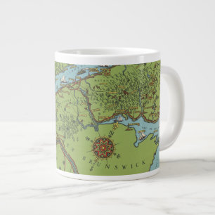 Gaspe Peninsula, Canada Map Large Coffee Mug