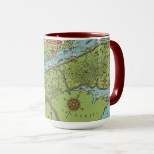 Gaspe Peninsula, Canada Map Mug