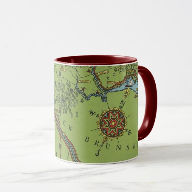 Gaspe Peninsula, Canada Map Mug (Front Right)
