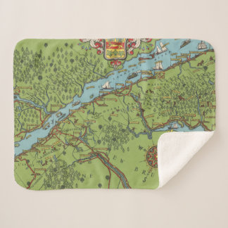 Gaspe Peninsula, Canada Map Sherpa Blanket