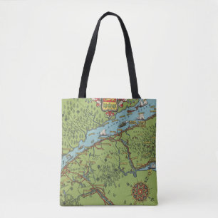 Gaspe Peninsula, Canada Map Tote Bag