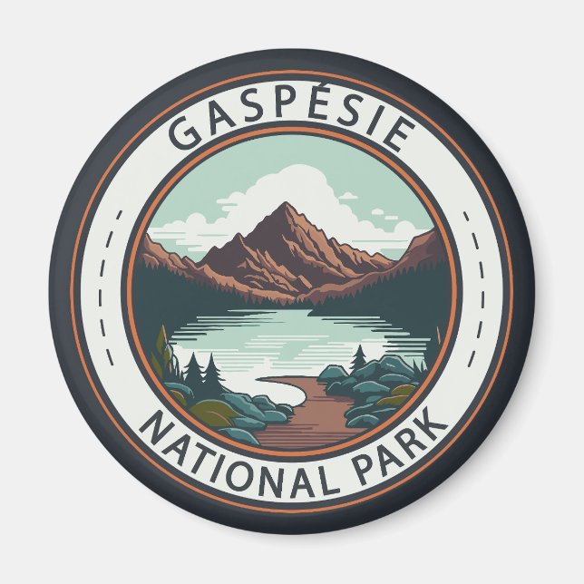 Gaspésie National Park Canada Badge Magnet (Front)