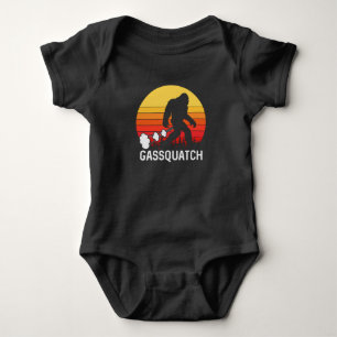 GASSQUATCH Bigfoot Retro fart Design Baby Bodysuit