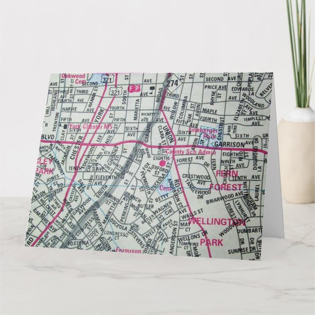 Gastonia, NC Carte Vintage (Devant)