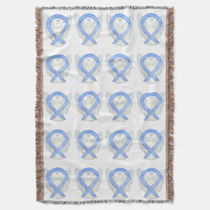 Gastric Cancer Awareness Ribbon Throw Blankets