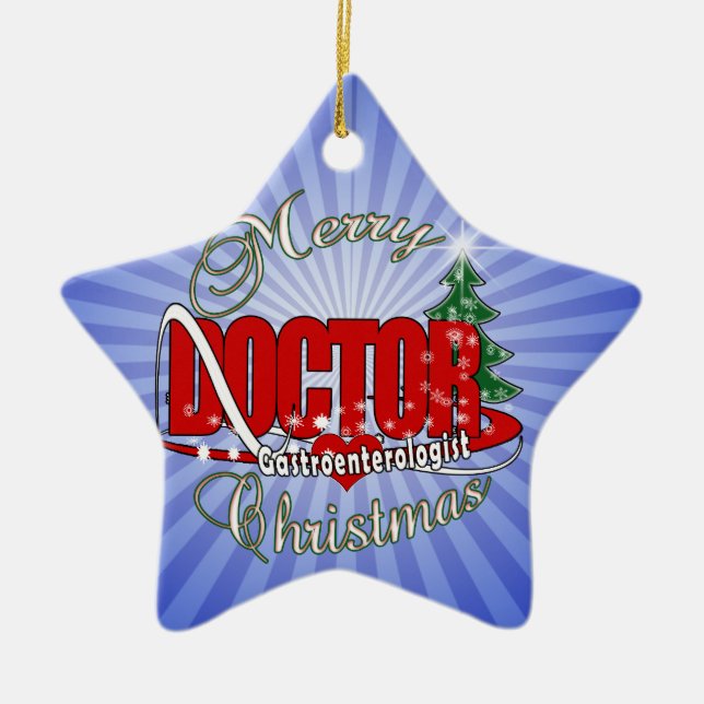 Gastroenterologist DOCTOR CHRISTMAS Ceramic Ornament (Front)