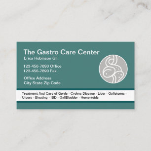 Gastroenterologist Intestinal Theme Business Card