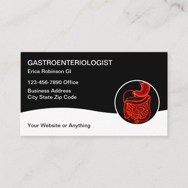 Gastroenterologist Medical Business Cards  (Front)