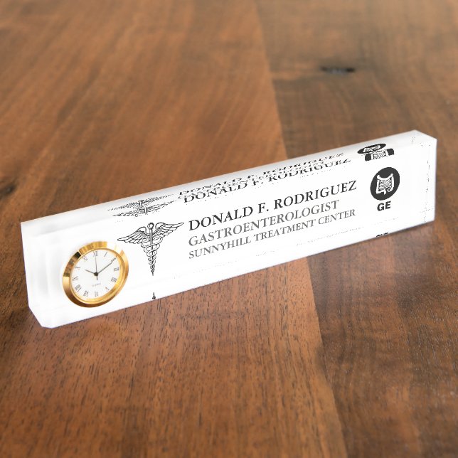 Gastroenterologist Medical Specialist Custom Nameplate (Side)