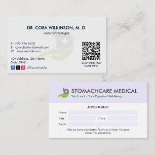 Gastroenterology Clinic Business   Appointment Business Card