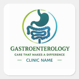 Gastroenterology Logo for Digestive Health Clinic Square Sticker