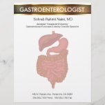 Gastroenterology Theme Medical Letterhead Template<br><div class="desc">Gastroenterologist business letterhead template for a medical office with graphic image of a human stomach and intestine lightly printed in the background so your correspondence can still be read.</div>