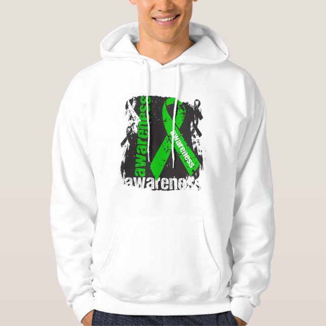 Gastroparesis Awareness Grunge Ribbon Hoodie (Front)