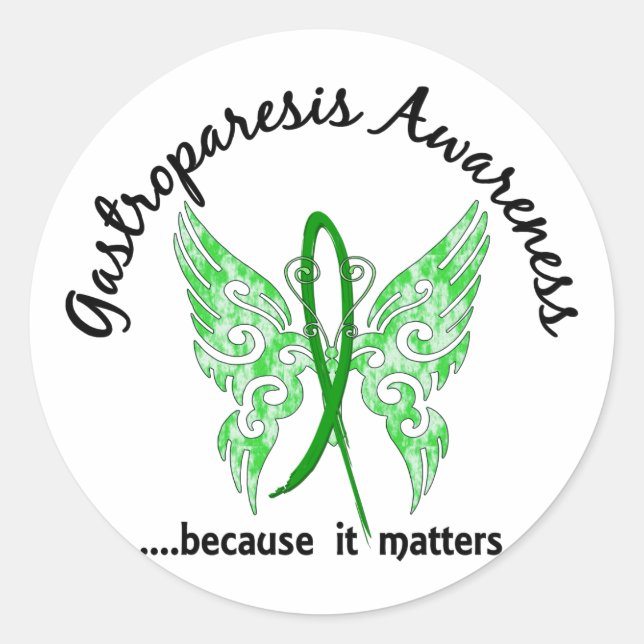 Gastroparesis Butterfly 6.1 Classic Round Sticker (Front)